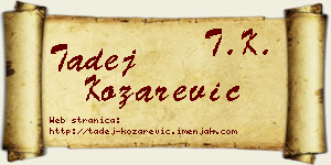 Tadej Kozarević vizit kartica